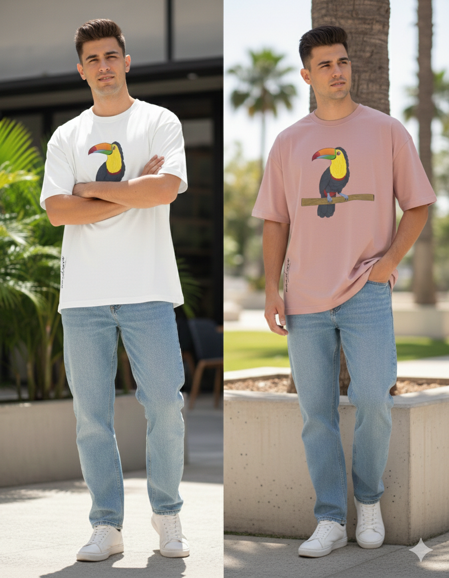 Birds Series — Toucan Oversized T-Shirt
